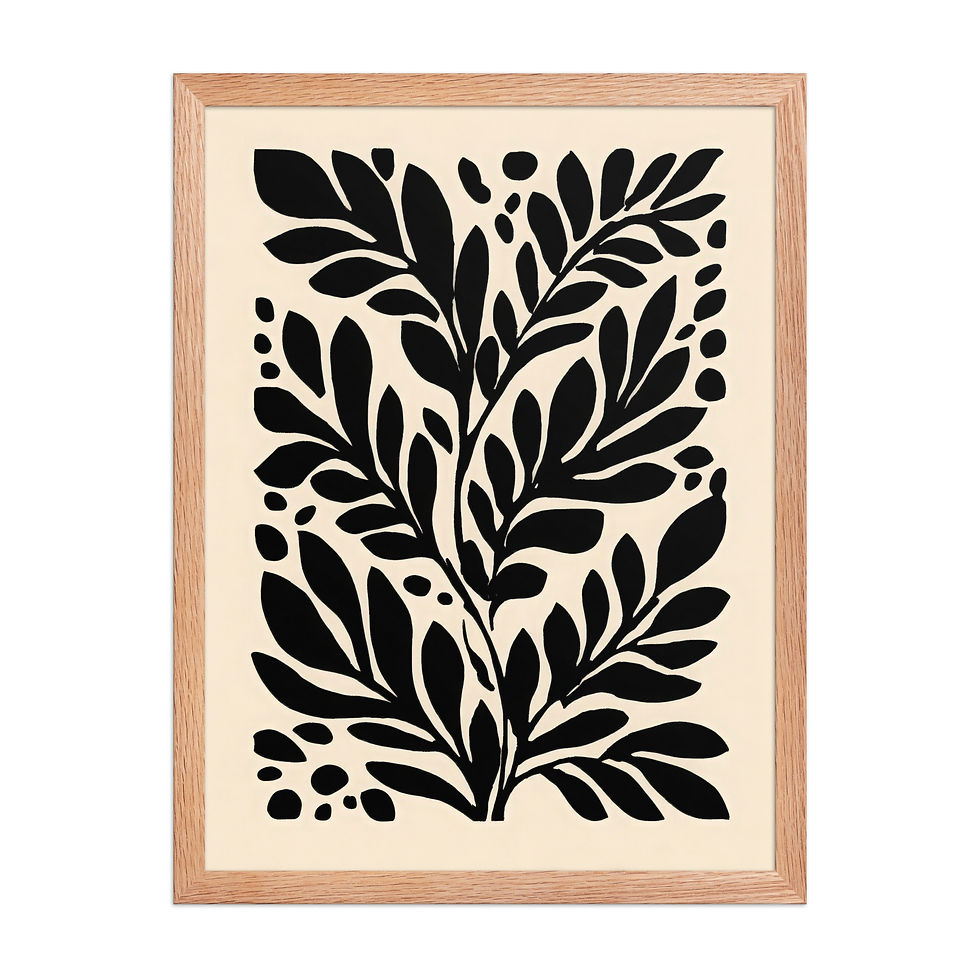 Thumbnail: Black & Beige Abstract Wall Art Print 