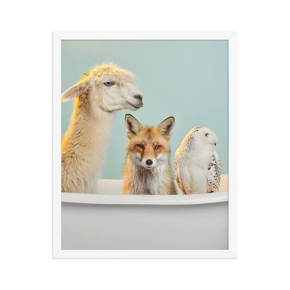 Thumbnail: Wet Animals in a Bathtub Funny Art Print