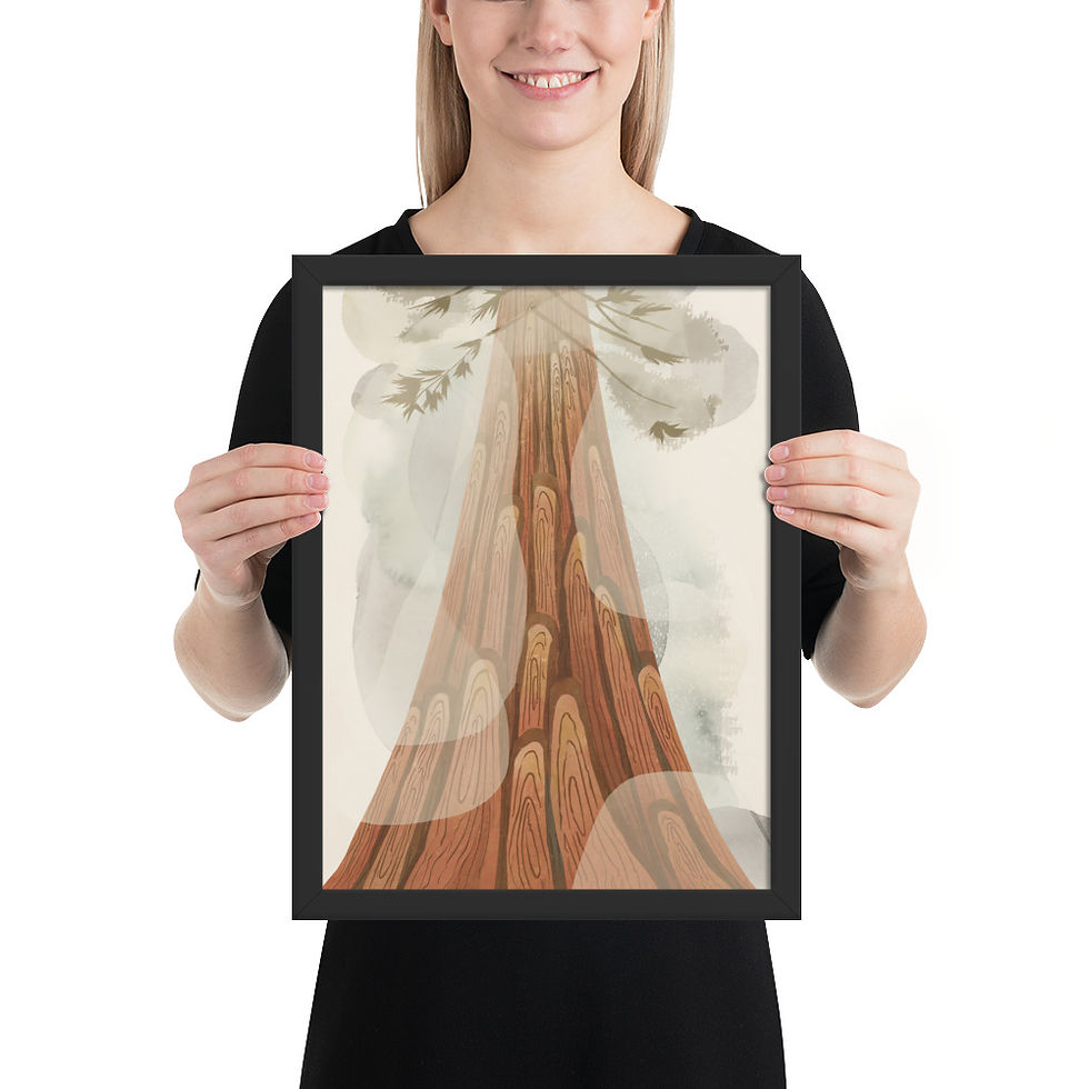 Thumbnail: Redwood Tree Look up Framed Wall Art