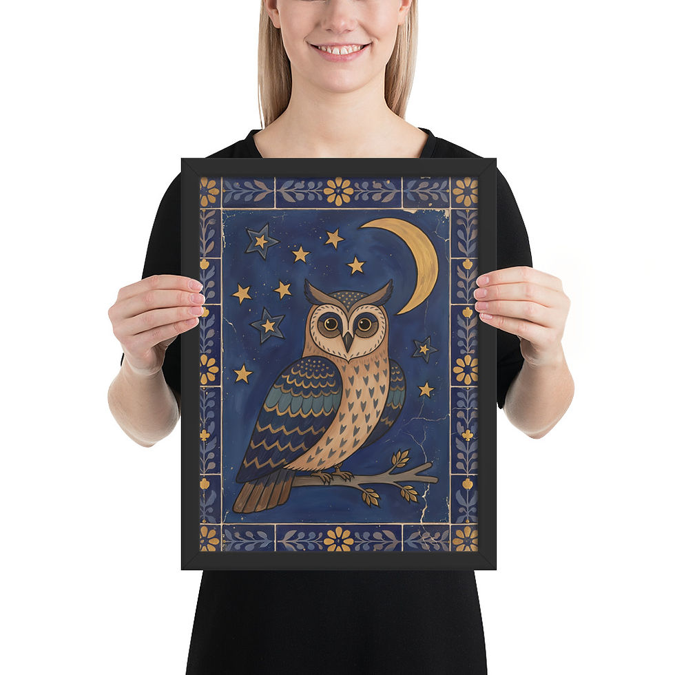 Thumbnail: Rustic Owl Folk Art Print