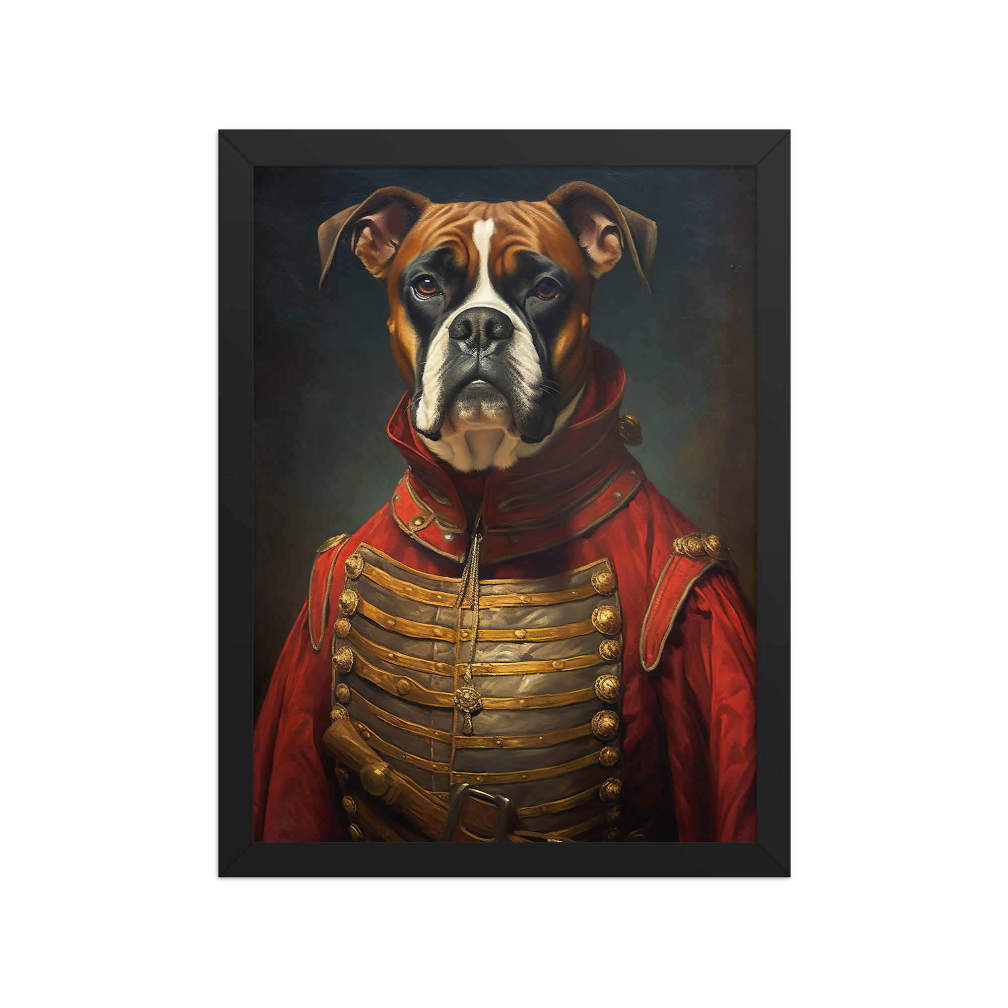 Aristocratic dog boxer | funny animal wall art | framed