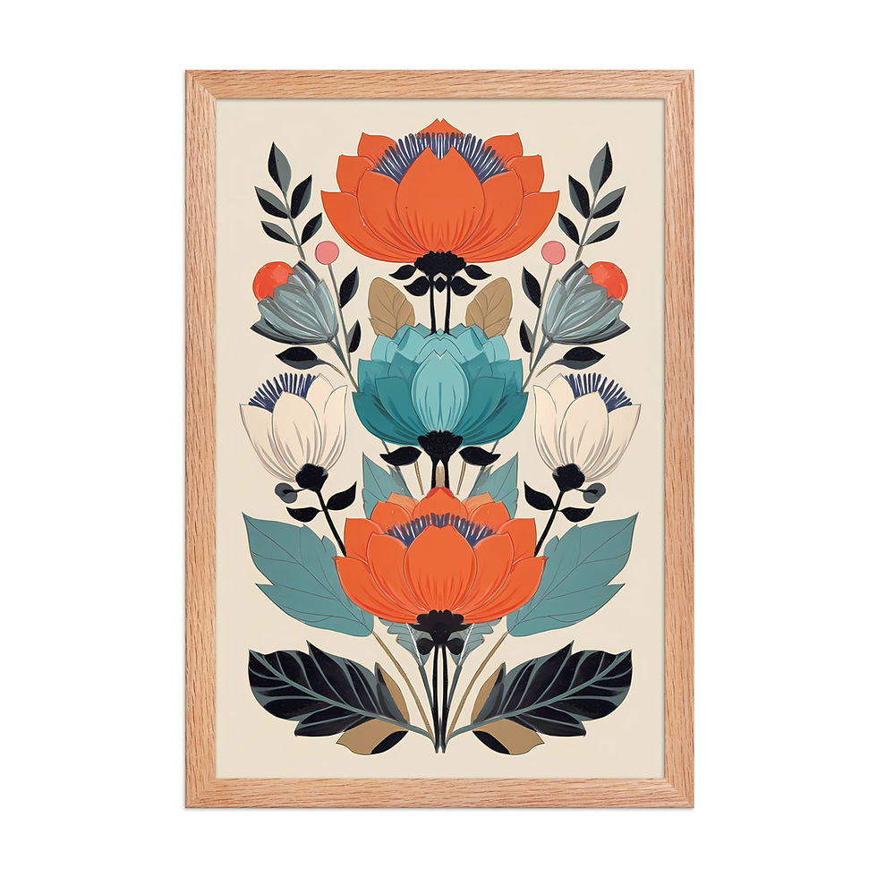 Thumbnail: Scandinavian Inspired Botanical Wall Art - Folk Style Decor