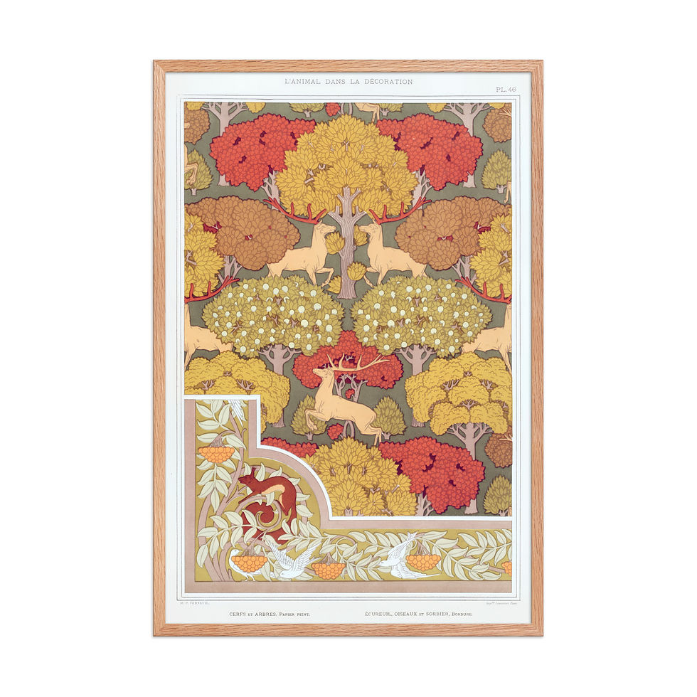Thumbnail: Autumn Stags – Maurice Pillard Verneuil Framed Art Print