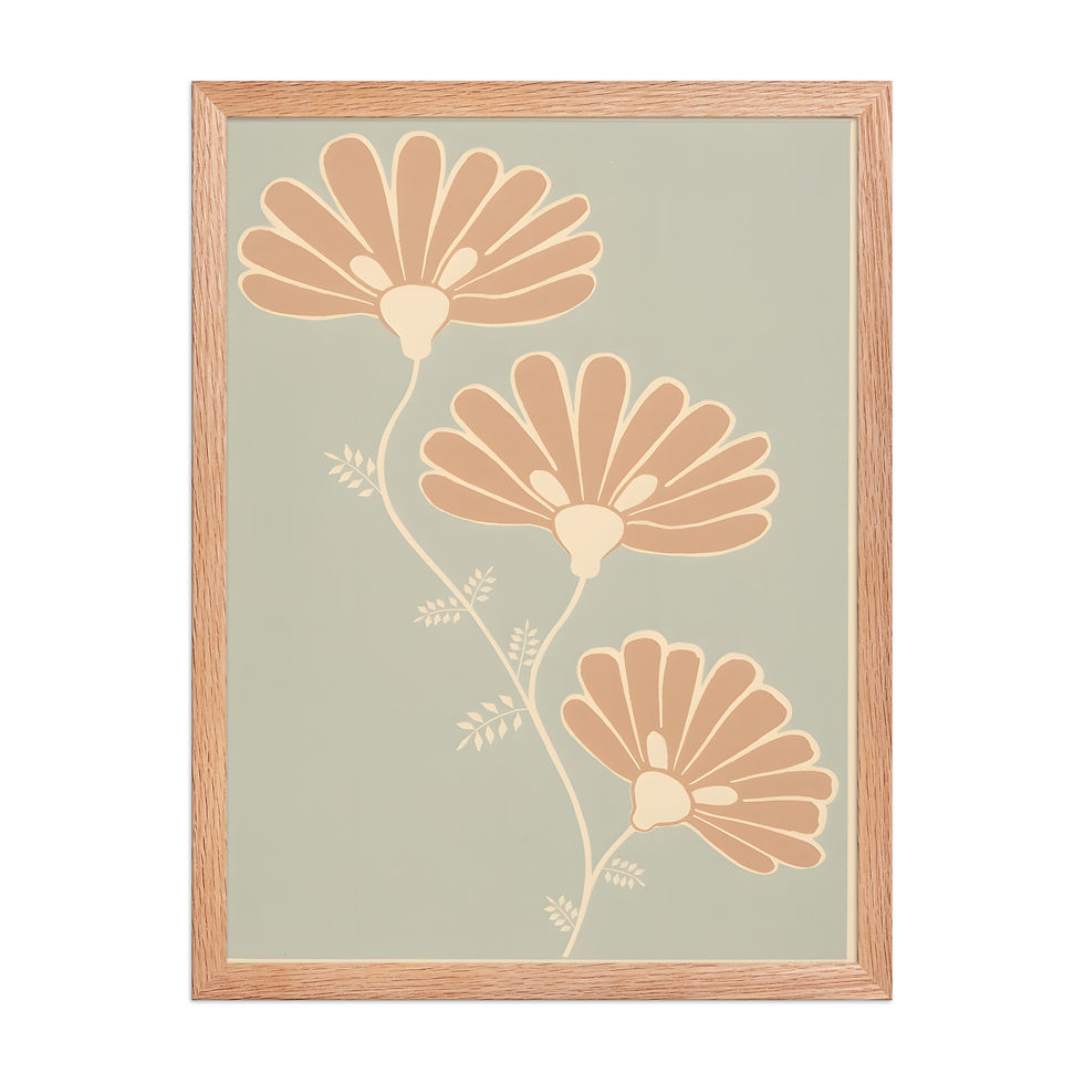 Thumbnail: Three Blooms Minimalist Framed Wall Art