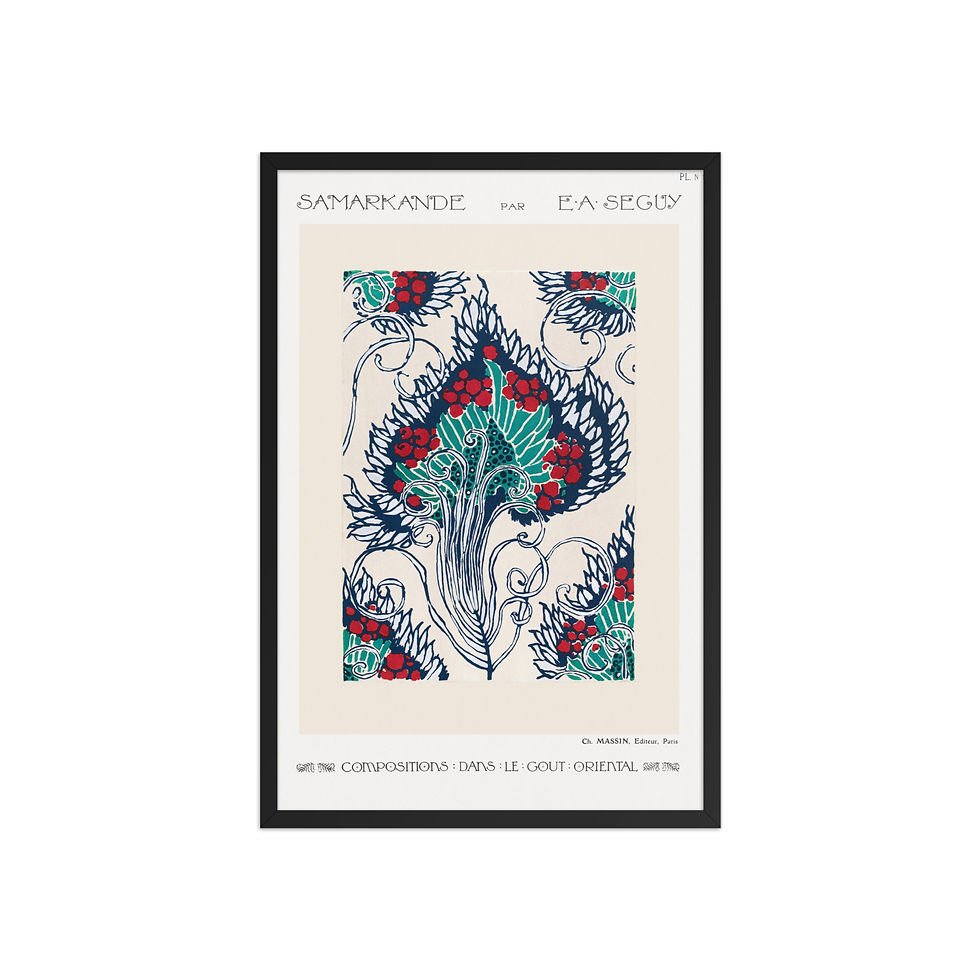 Thumbnail: Flower pattern Art Deco stencil print xviii | Samarkande | Seguy