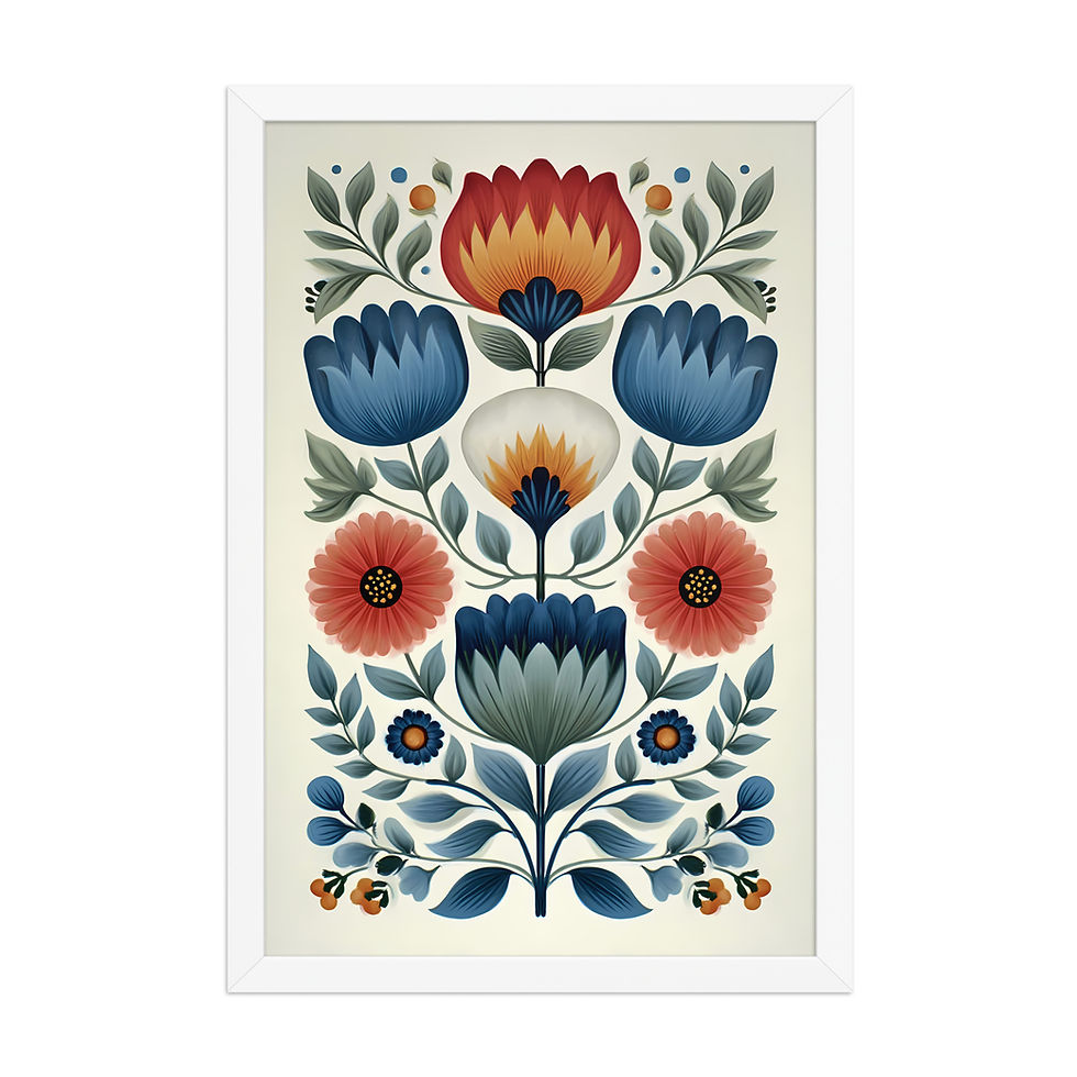 Thumbnail: Folk Botanical Wall Art - Scandinavian Design for Nature Lovers