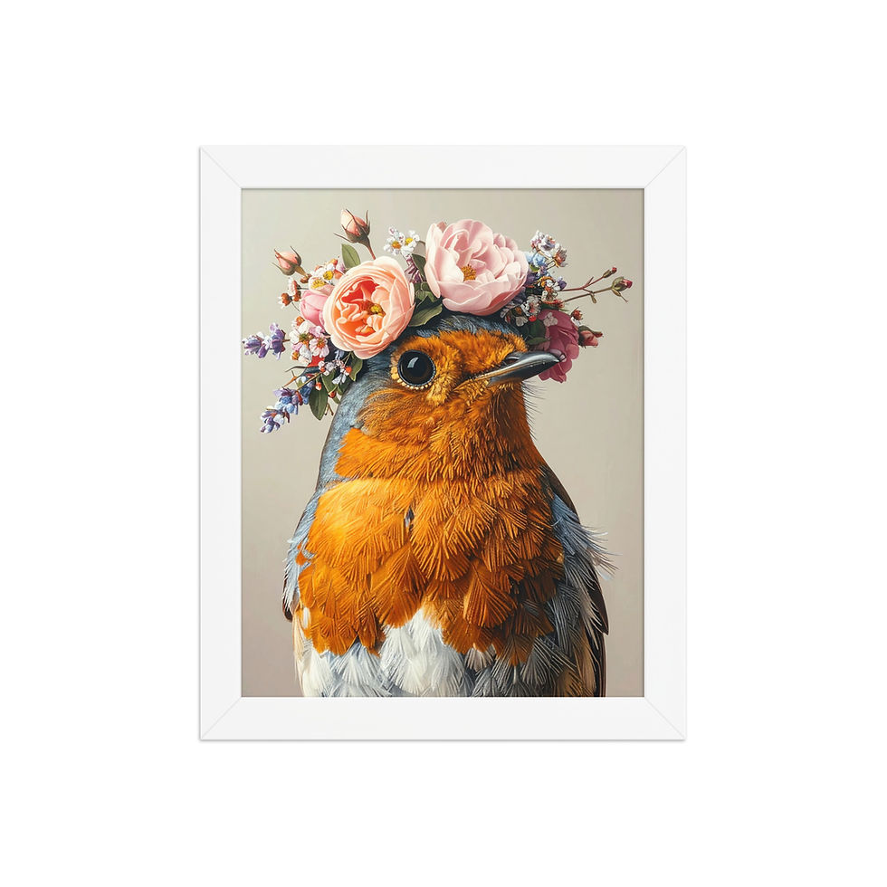 Thumbnail: Floral Crown Robin Art Print