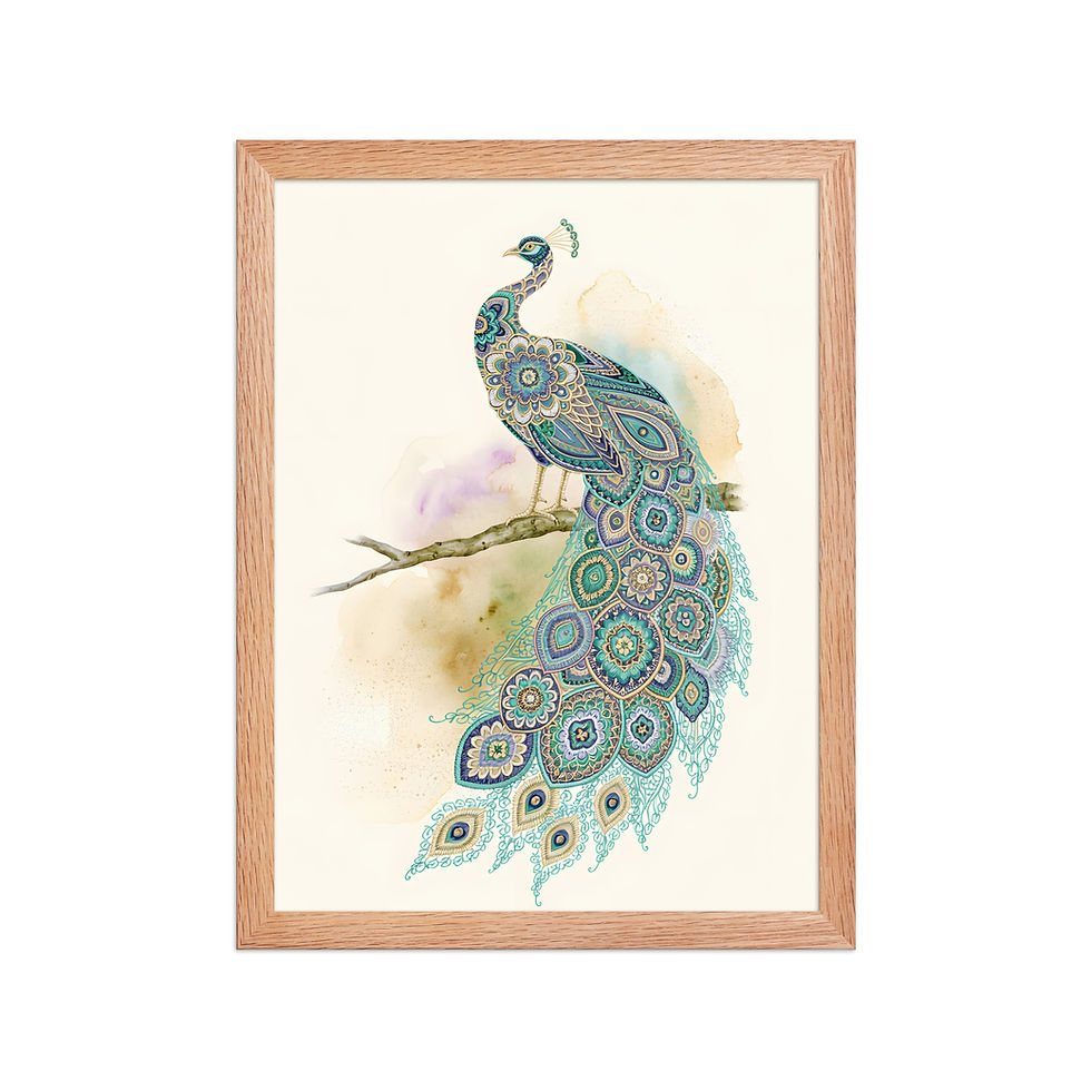 Thumbnail: Floral Peacock Framed Wall Art