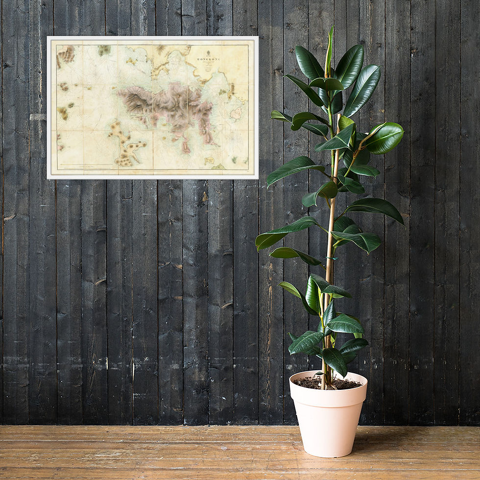 Thumbnail: Hong Kong Vintage Map | Framed