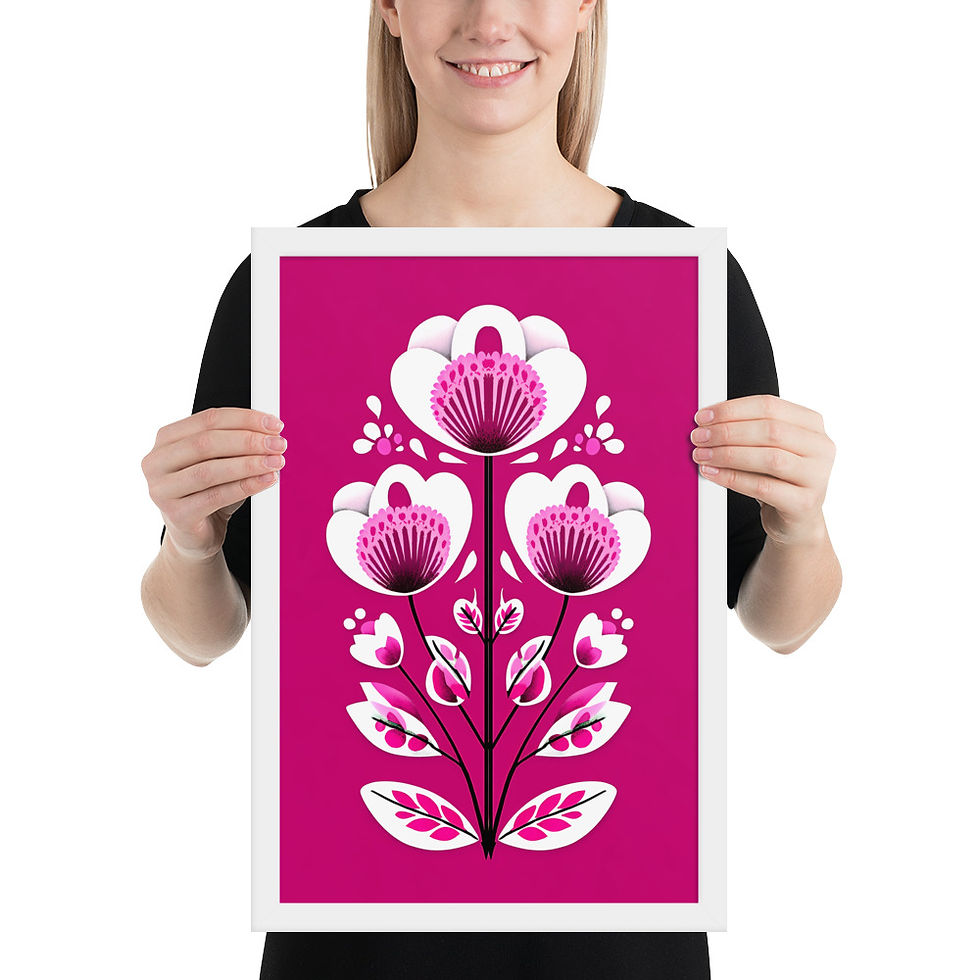 Thumbnail: Charming Scandinavian Botanical Art - Folk Inspired Wall Prints