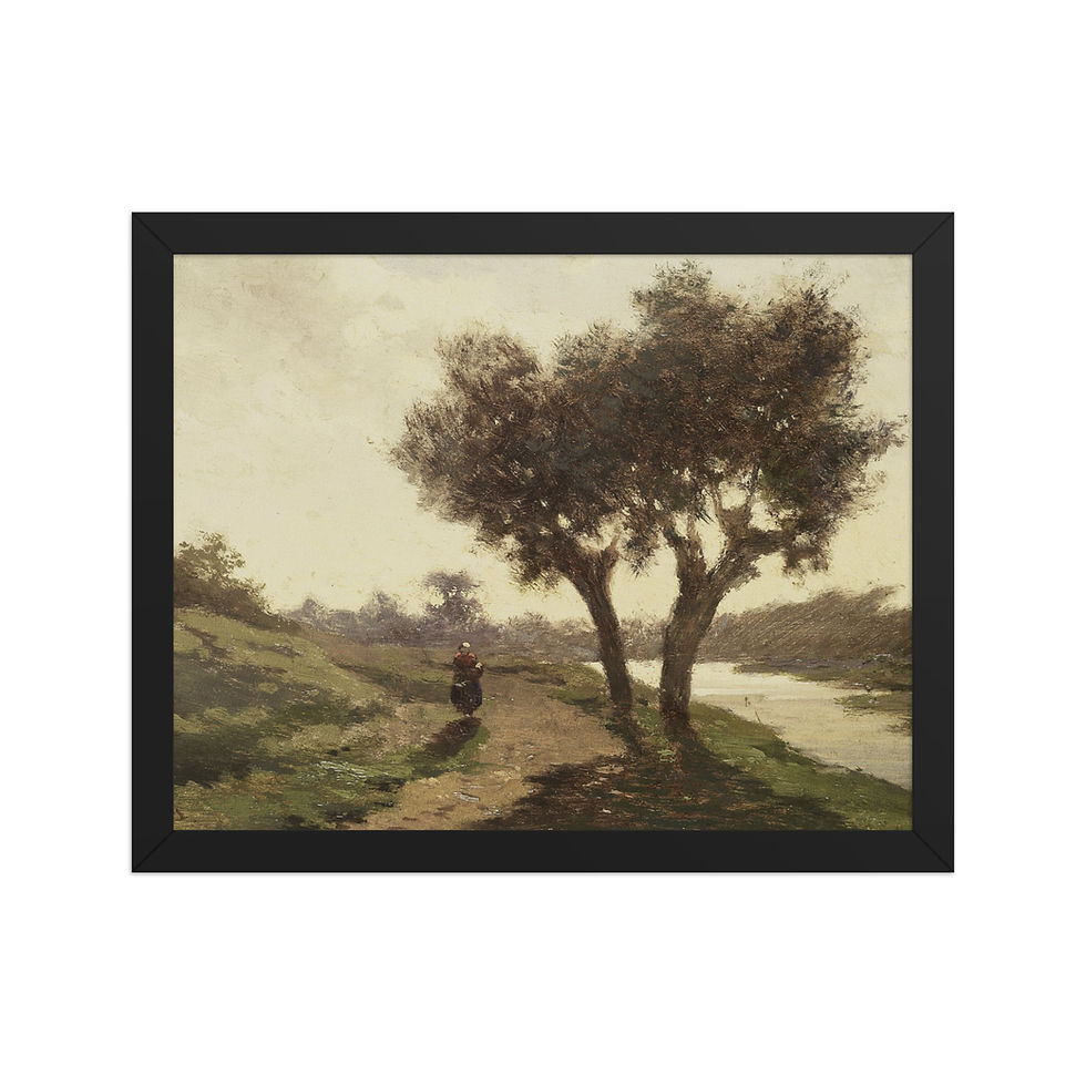 Thumbnail: Trees by the River Framed Vintage Wall Art