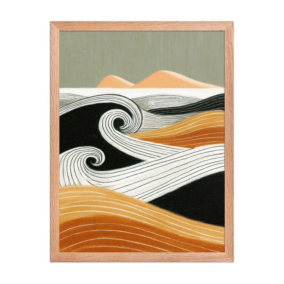 Thumbnail: Waves Gouache Inspired Art Print 