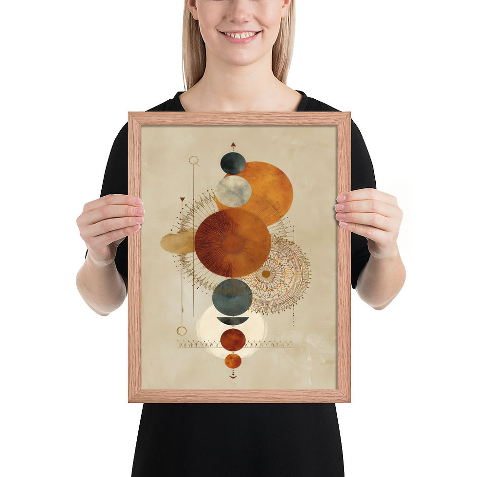 Thumbnail: Framed Geometric Boho Art – Trendy Decor Piece