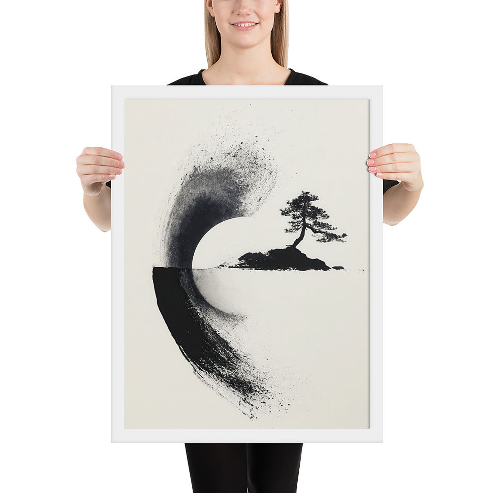Thumbnail: Japandi Sumei-e Japanese Ink Inspired Print