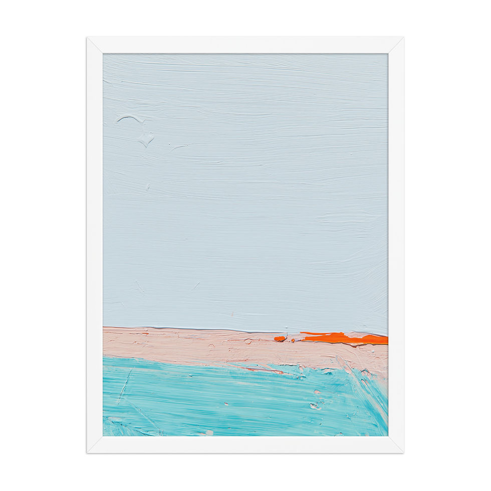 Thumbnail: Minimalist Seaside Horizon Painting Print | Framed Coastal Canvas Art