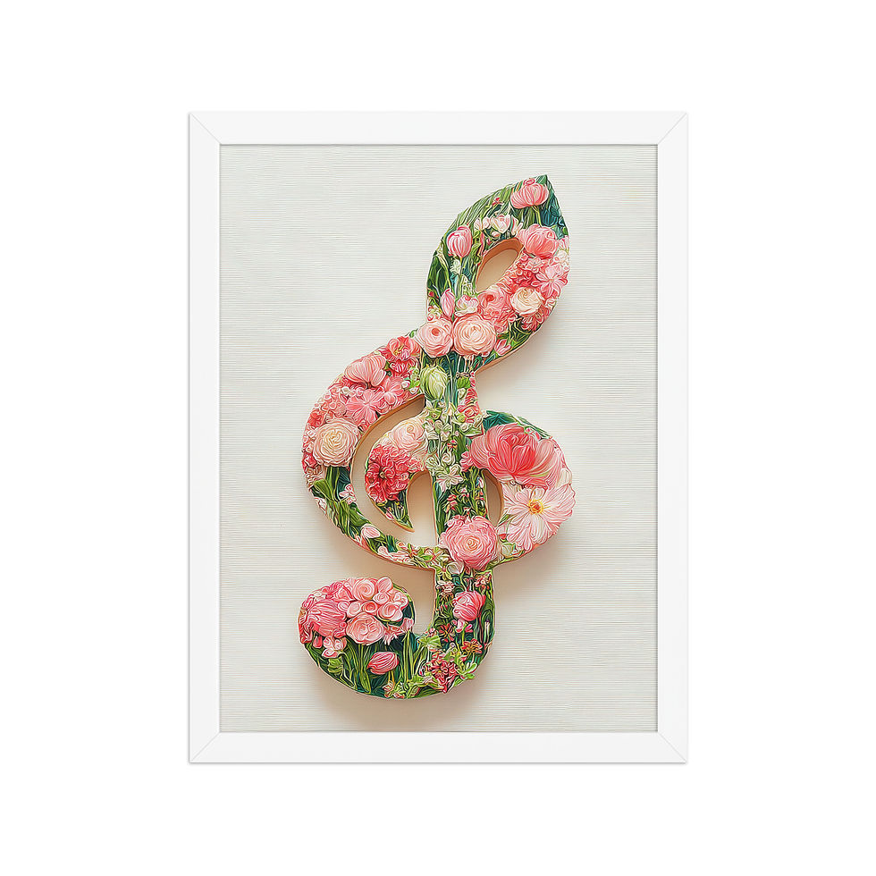 Thumbnail: Floral Treble Clef Framed Poster