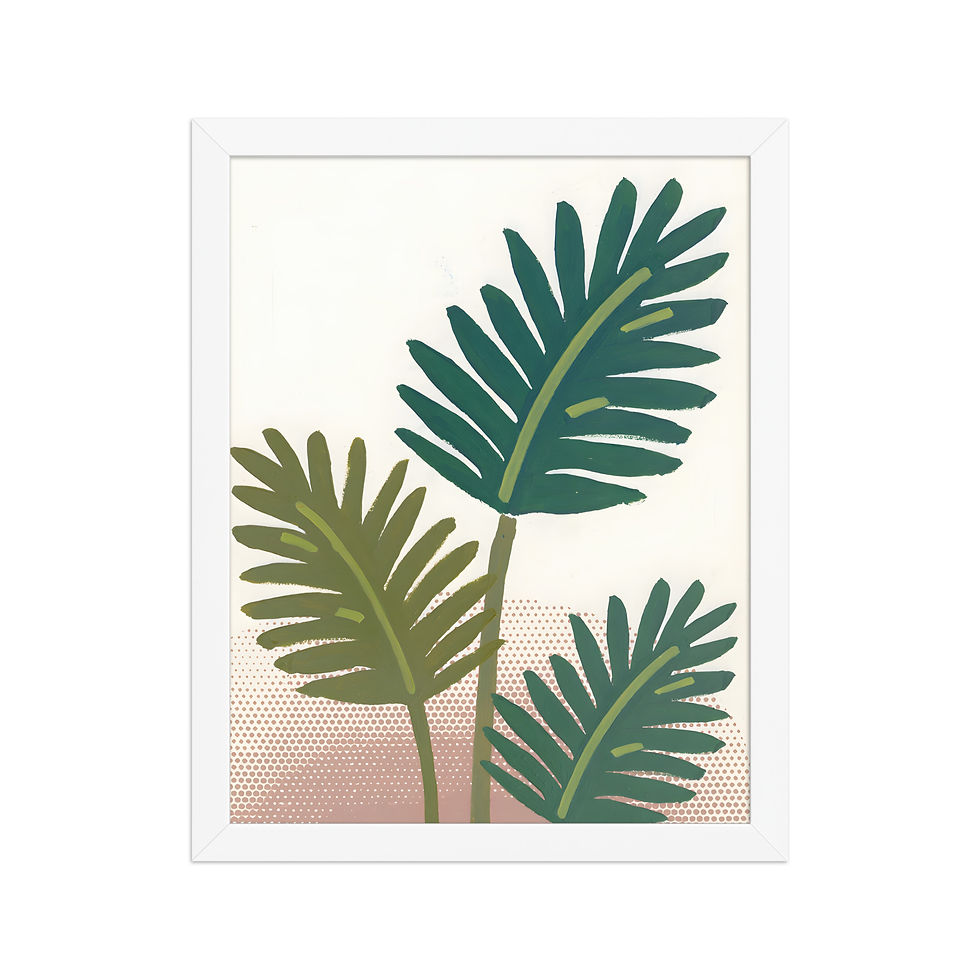 Thumbnail: Gouache Fronds Framed Botanical Wall Art