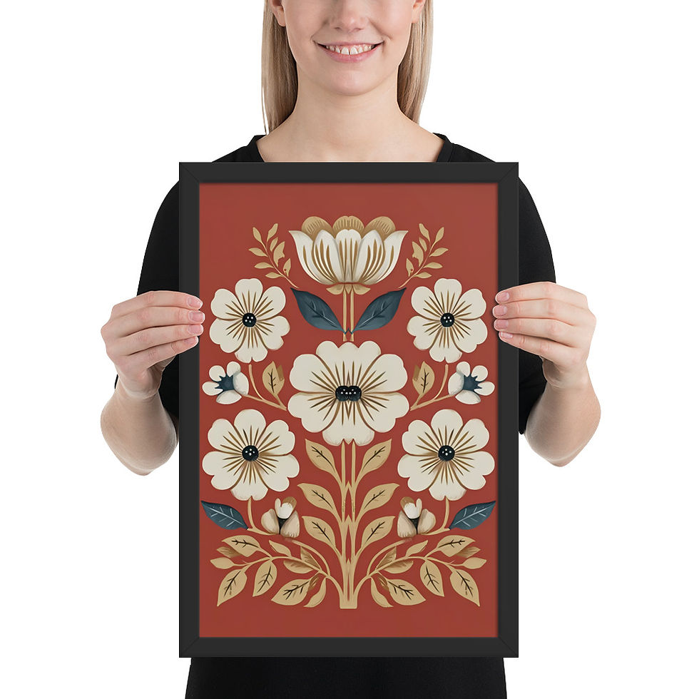 Thumbnail: Charming Scandinavian Botanical Art - Folk Inspired Wall Prints