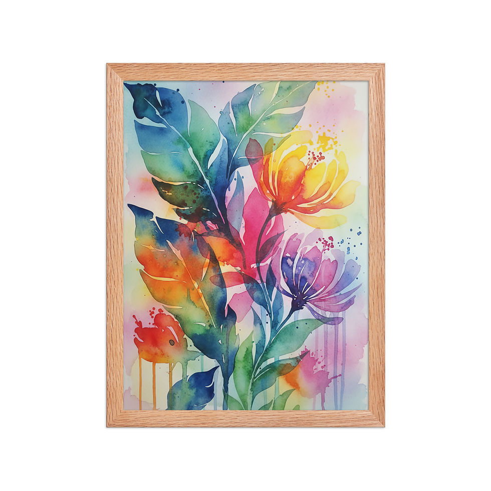 Thumbnail: Watercolor Florals Abstract Art Print