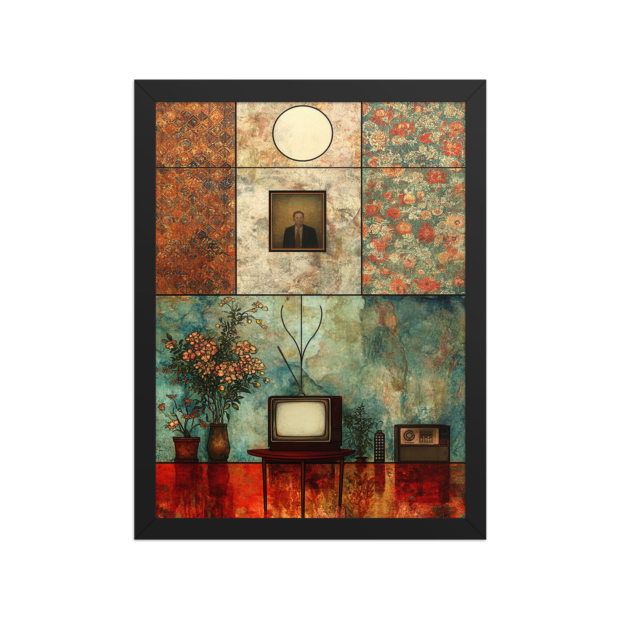 Retro Themed Living room in Oil Painting Style