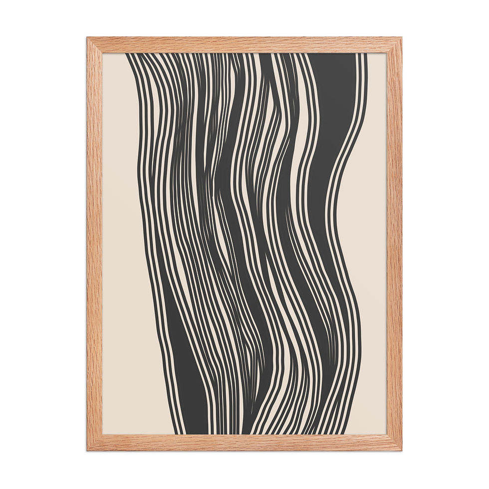 Thumbnail: Black and Beige Abstract Framed Wall Art 