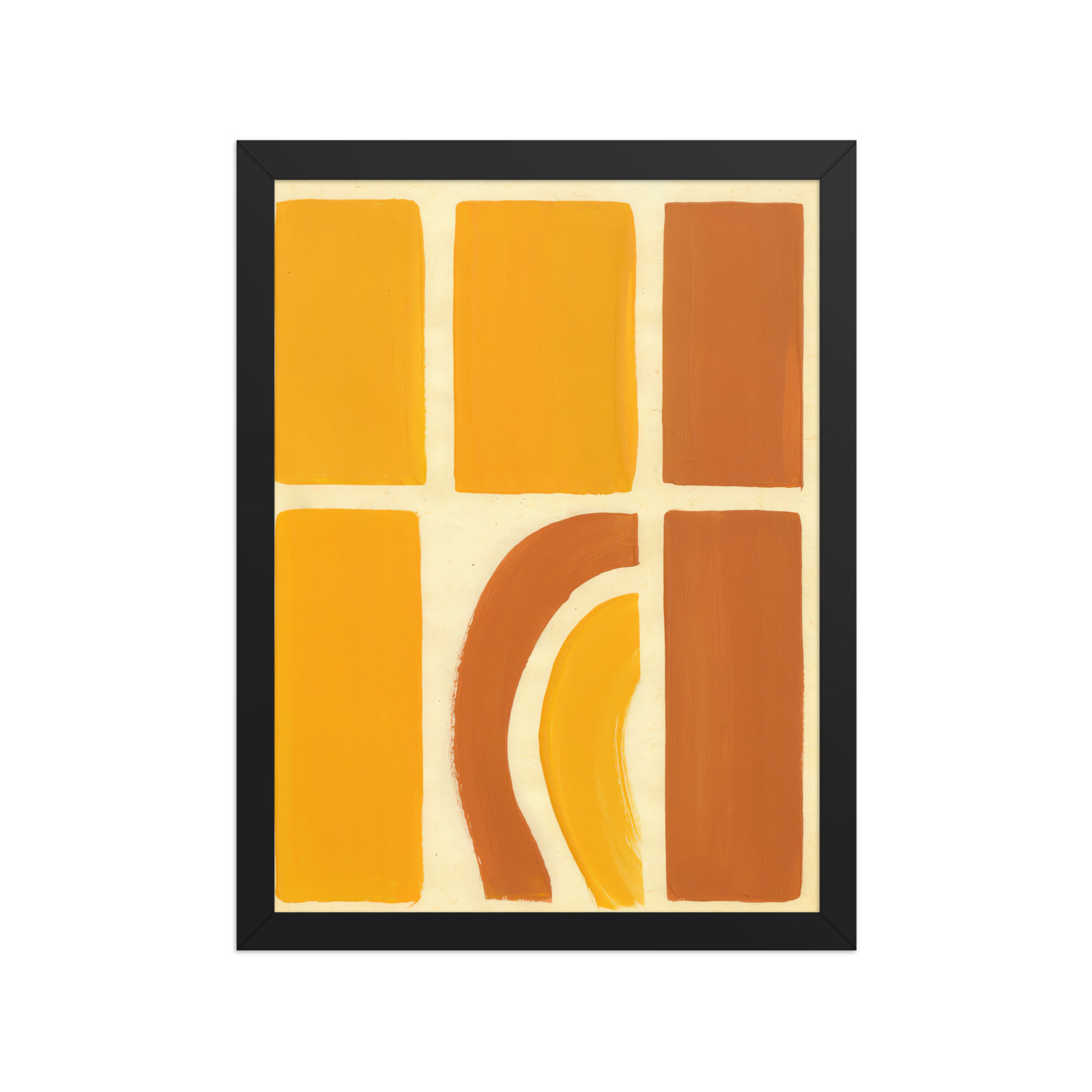 Yellow and Brown Minimalist Art Print