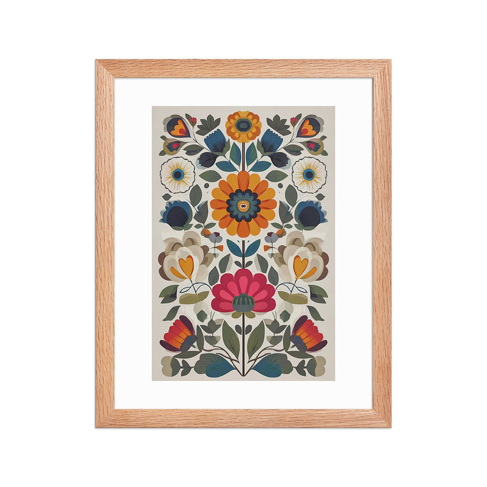Thumbnail: Botanical Folk Wall Art - Scandinavian Charm for Your Space