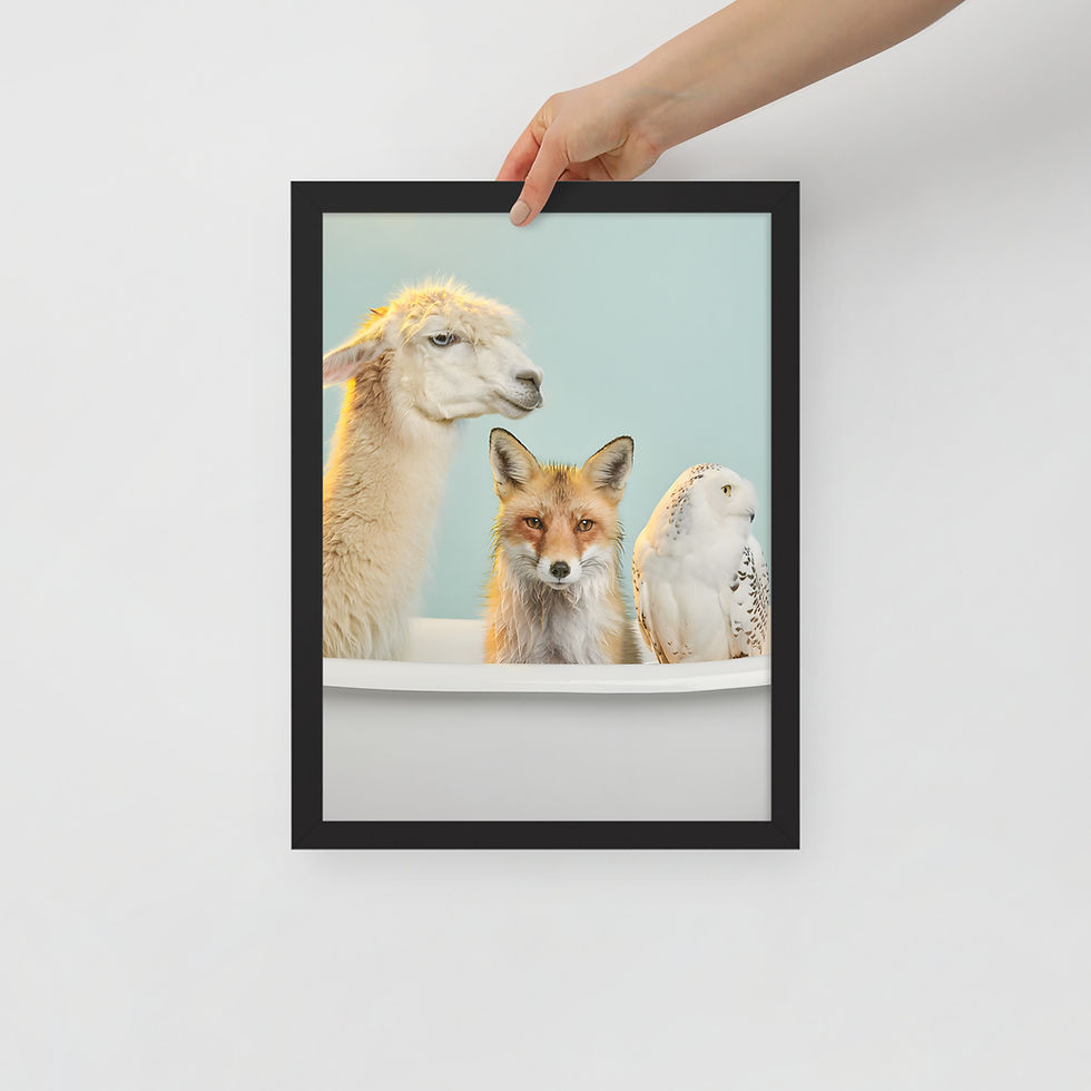 Thumbnail: Wet Animals in a Bathtub Funny Art Print