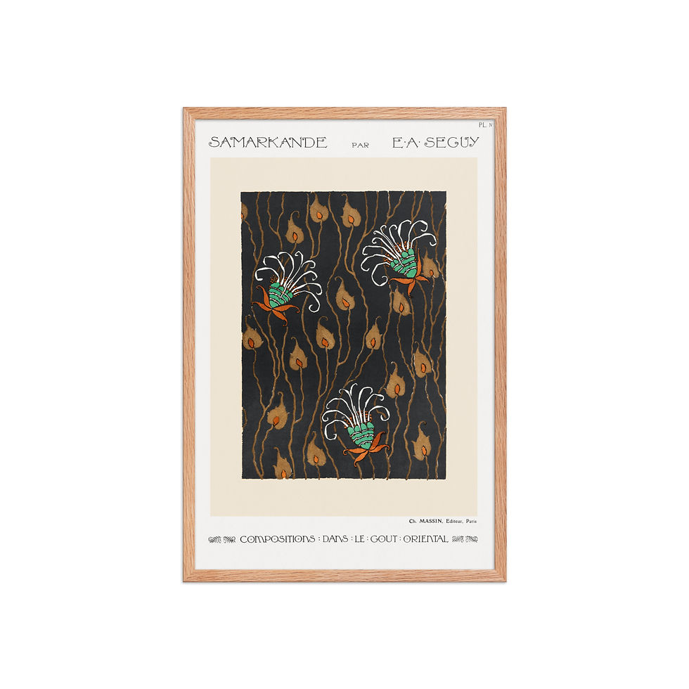 Thumbnail: Flower pattern Art Deco stencil print in oriental style vii | Samarkande | Seguy