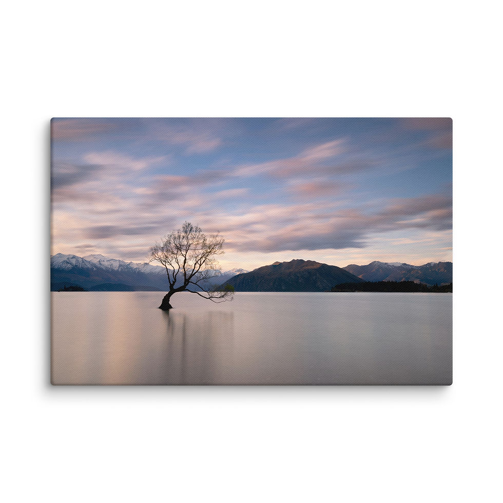 Thumbnail: Wanaka Lone Tree Canvas Print for Iconic New Zealand Lake Solitude Decor