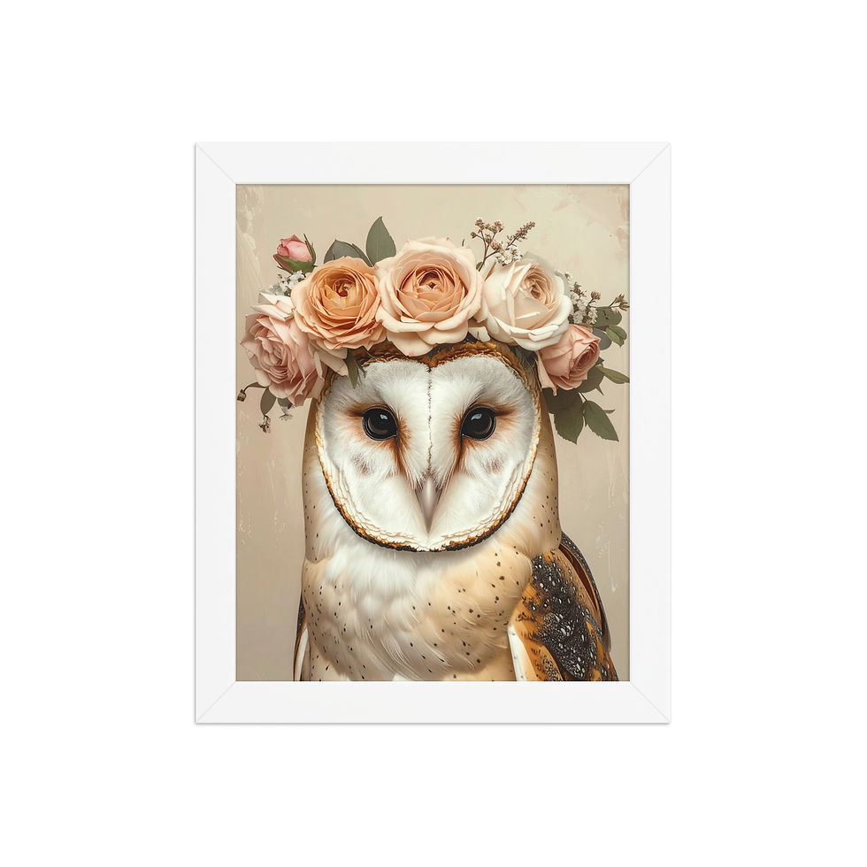 Thumbnail: Owl in a Floral Crown Art Print
