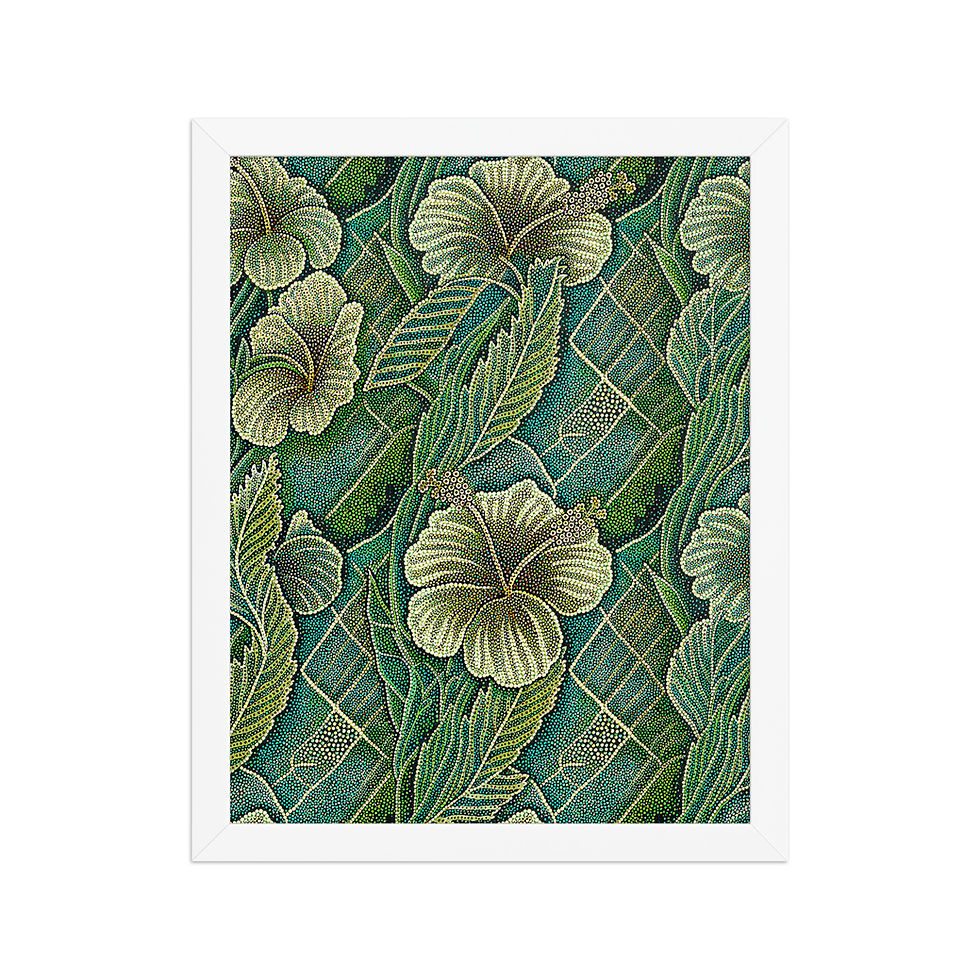 Thumbnail: Pointilist Hibiscus Abstract Art Print
