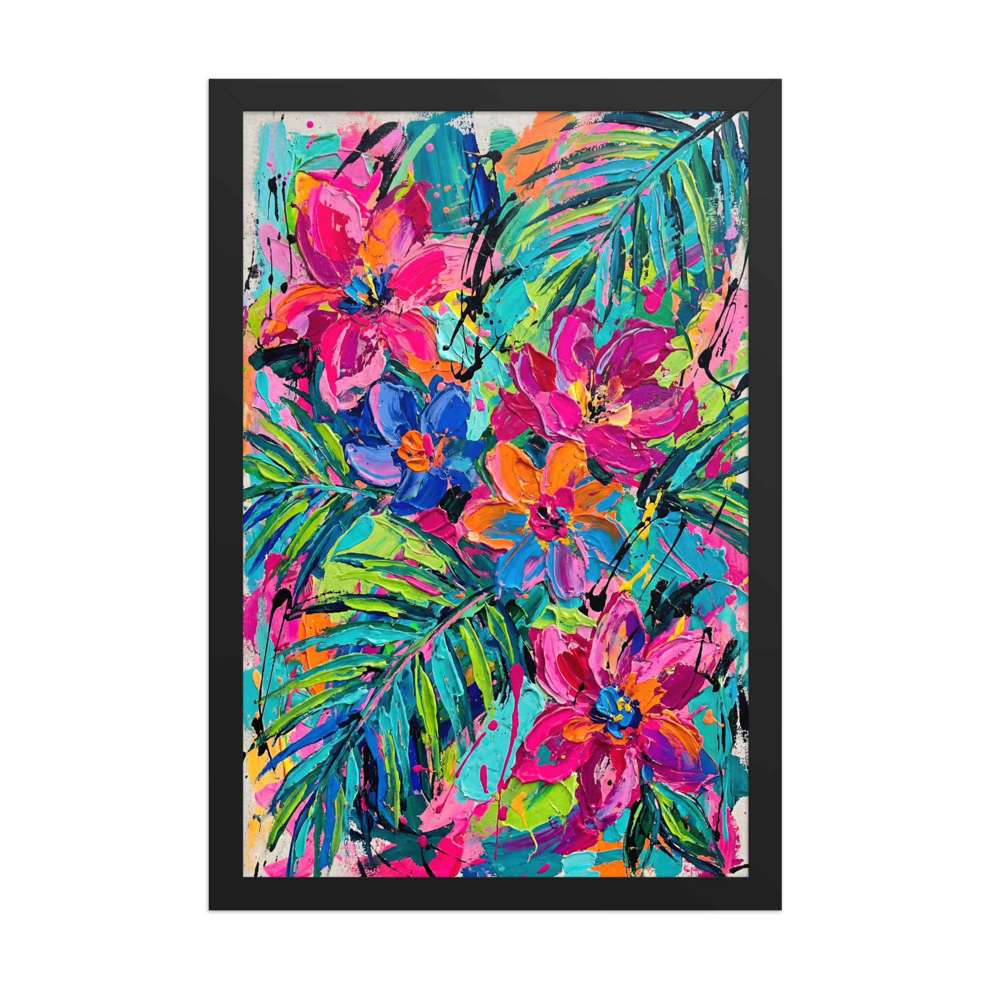 Tropical Flower Explosion Unique Framed Mega Print