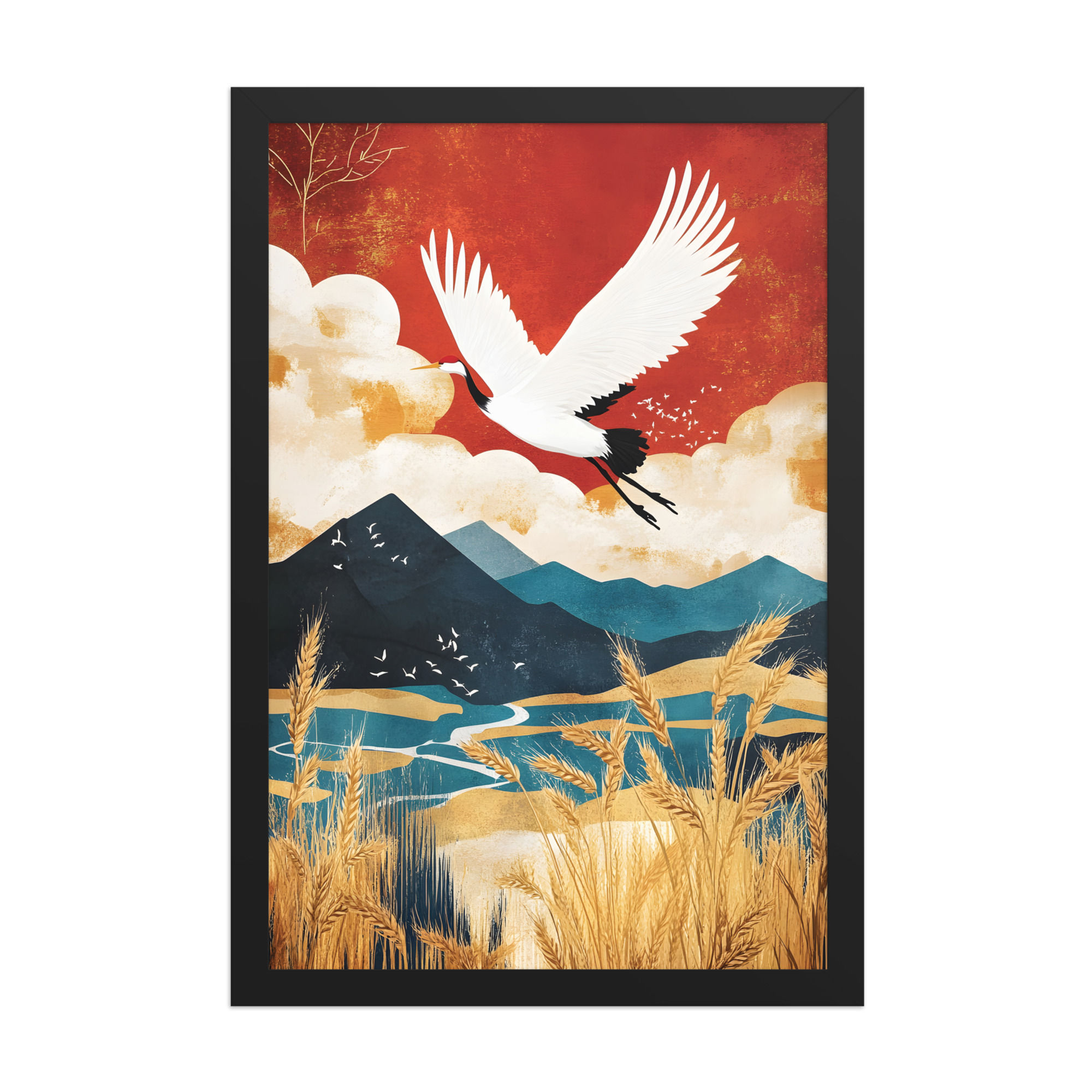 Golden Crane Composition