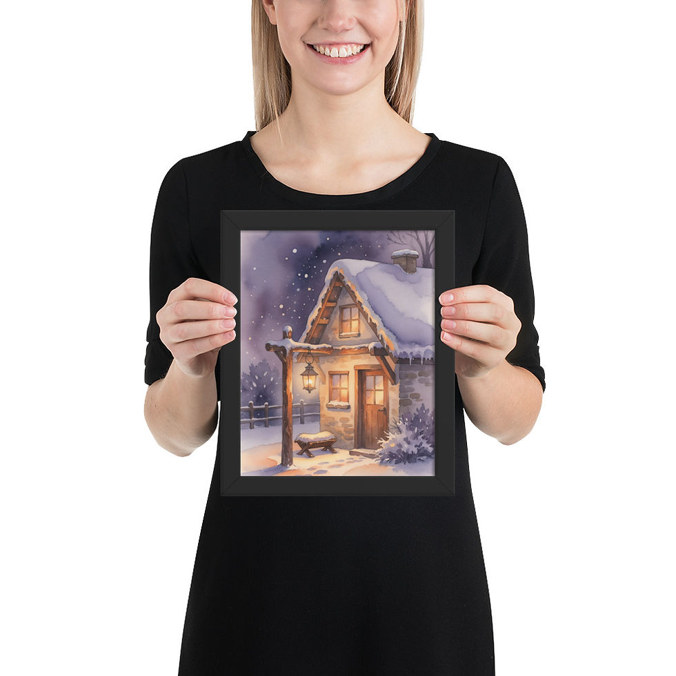 Thumbnail: Snowy Festive Home Christmas Art Print