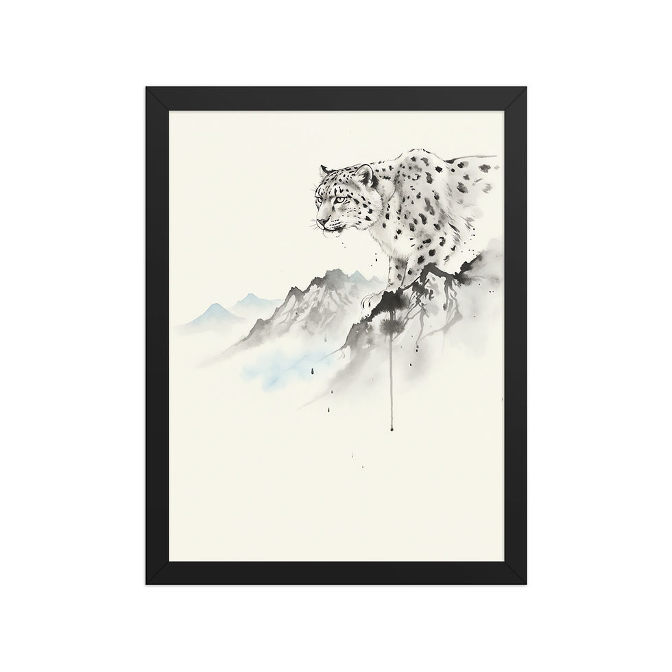Thumbnail: Abstract Snow Leopard Minimalist Art Print