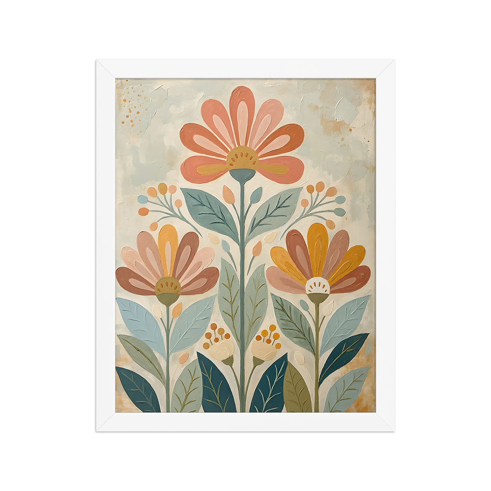 Thumbnail: Folk Style Botanical Art Print