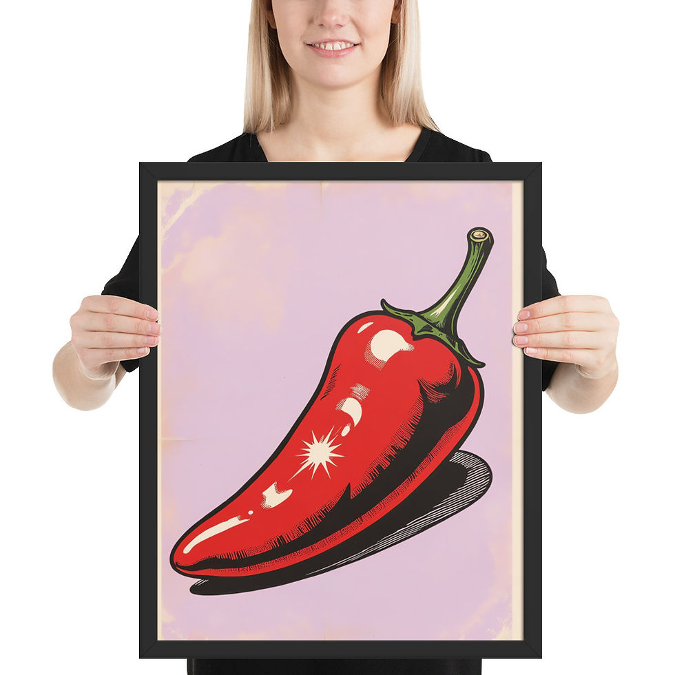 Thumbnail: Pop Art Chilli Print for Kitchen
