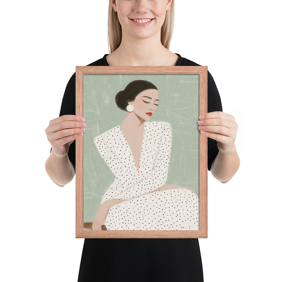 Thumbnail: Woman Portrait Gouache Inspired  Art Print 