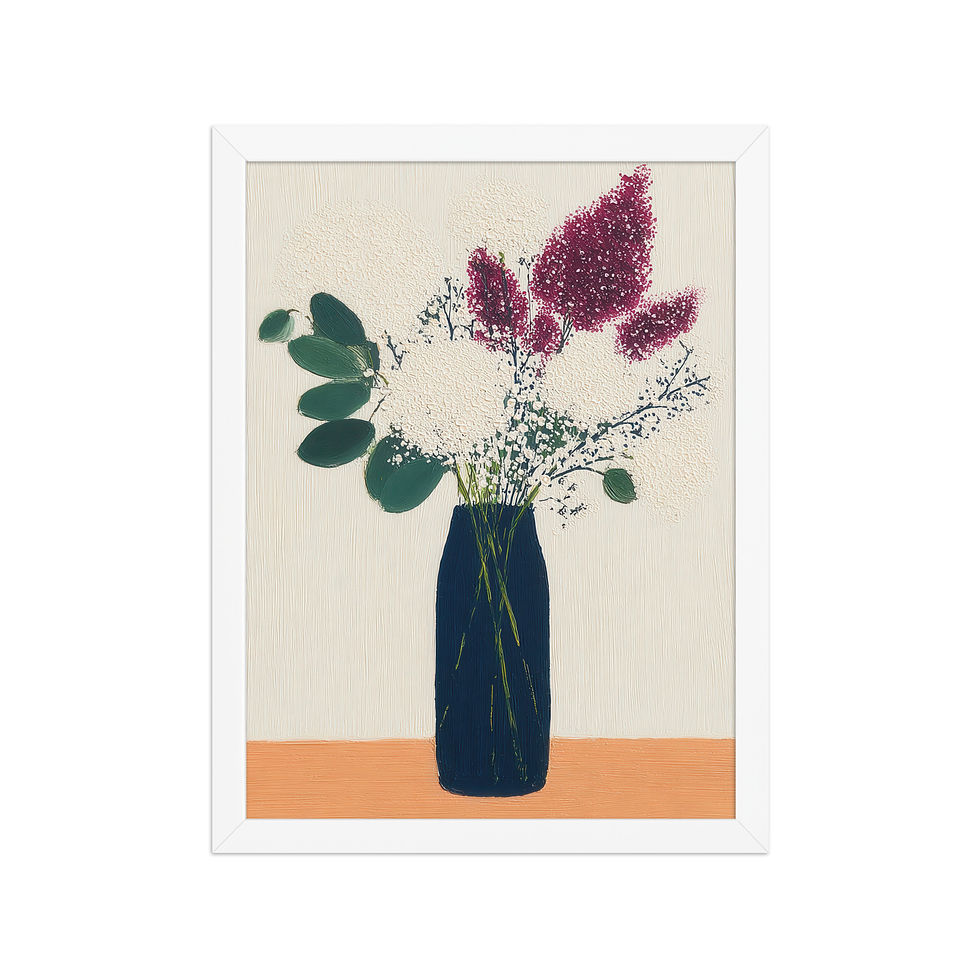 Thumbnail: Eclectic Framed Gouache Art - A Splash of Color