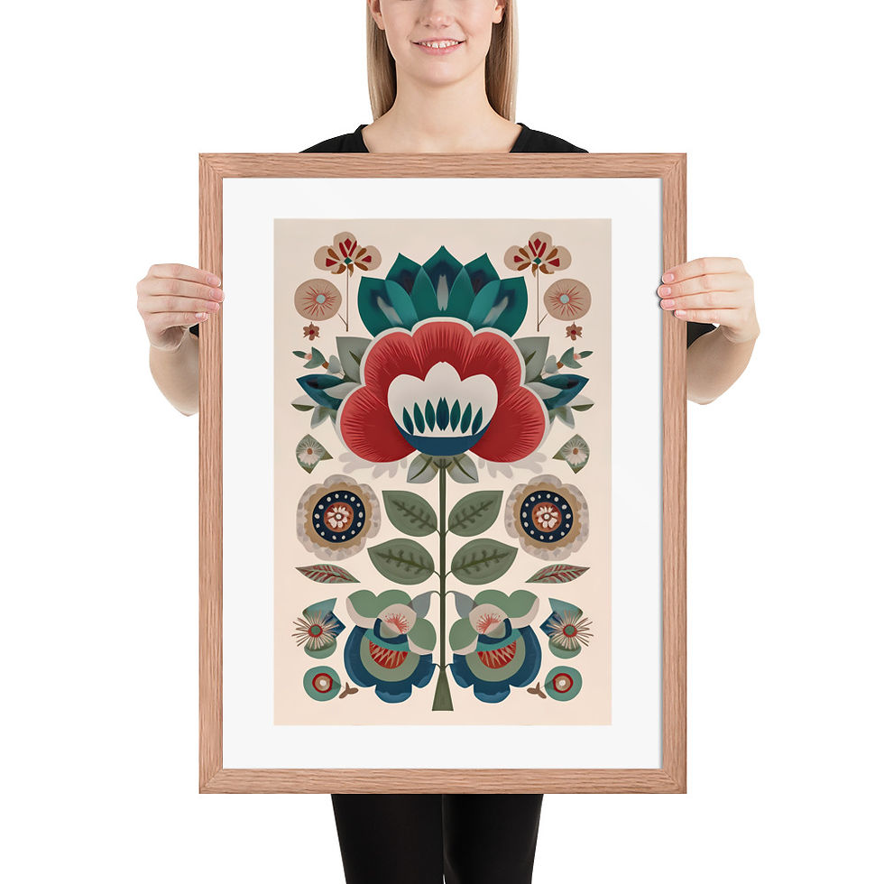 Thumbnail: Folk Botanical Wall Art - Scandinavian Design for Nature Loverster