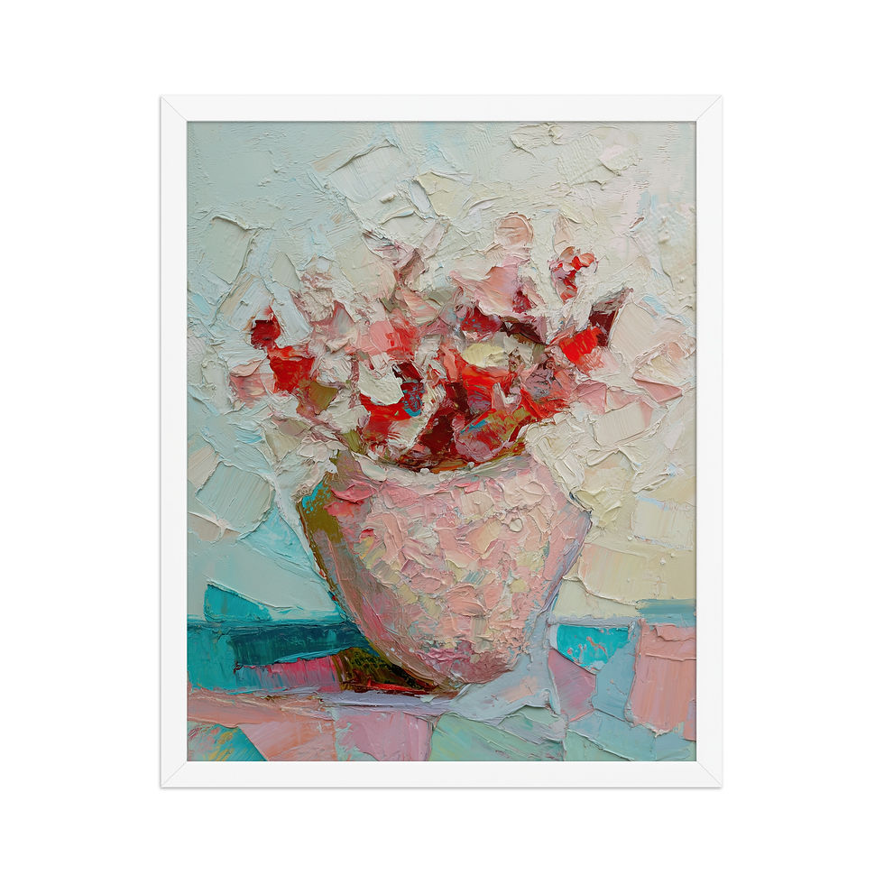 Thumbnail: Expressionist Botanical Flower Vase Print | Colorful Framed Still Life