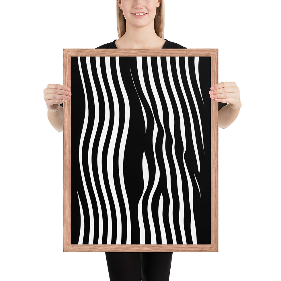 Thumbnail: Black & Beige Abstract Wall Art Print 