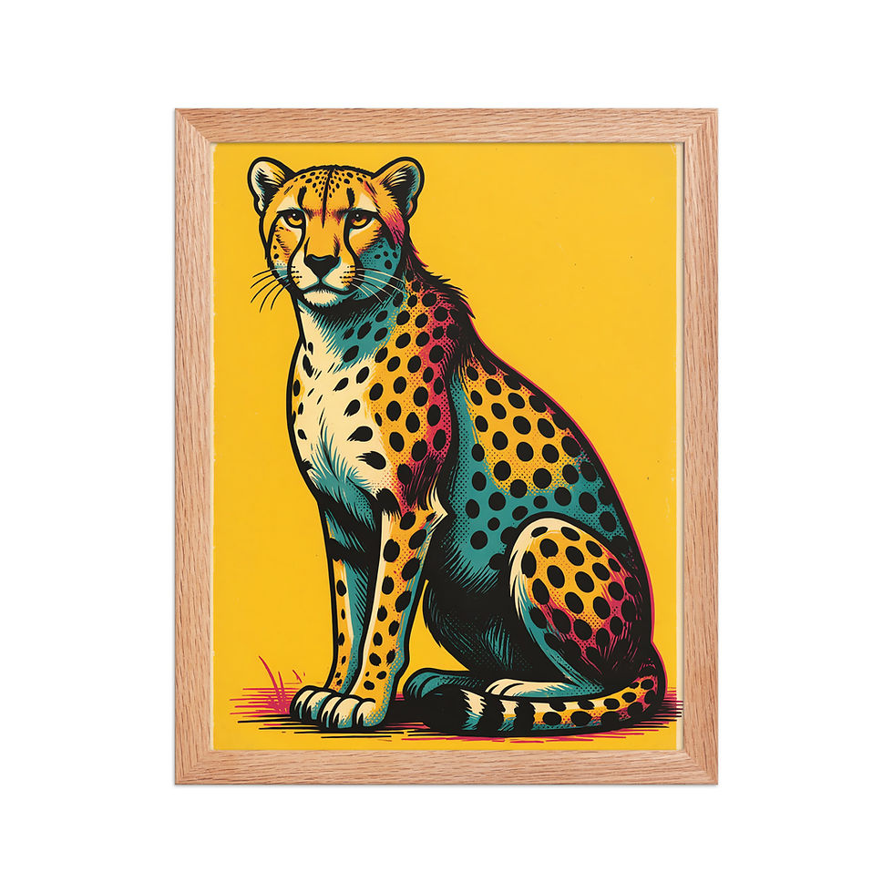 Thumbnail: Retro Cheetah Framed Art Print