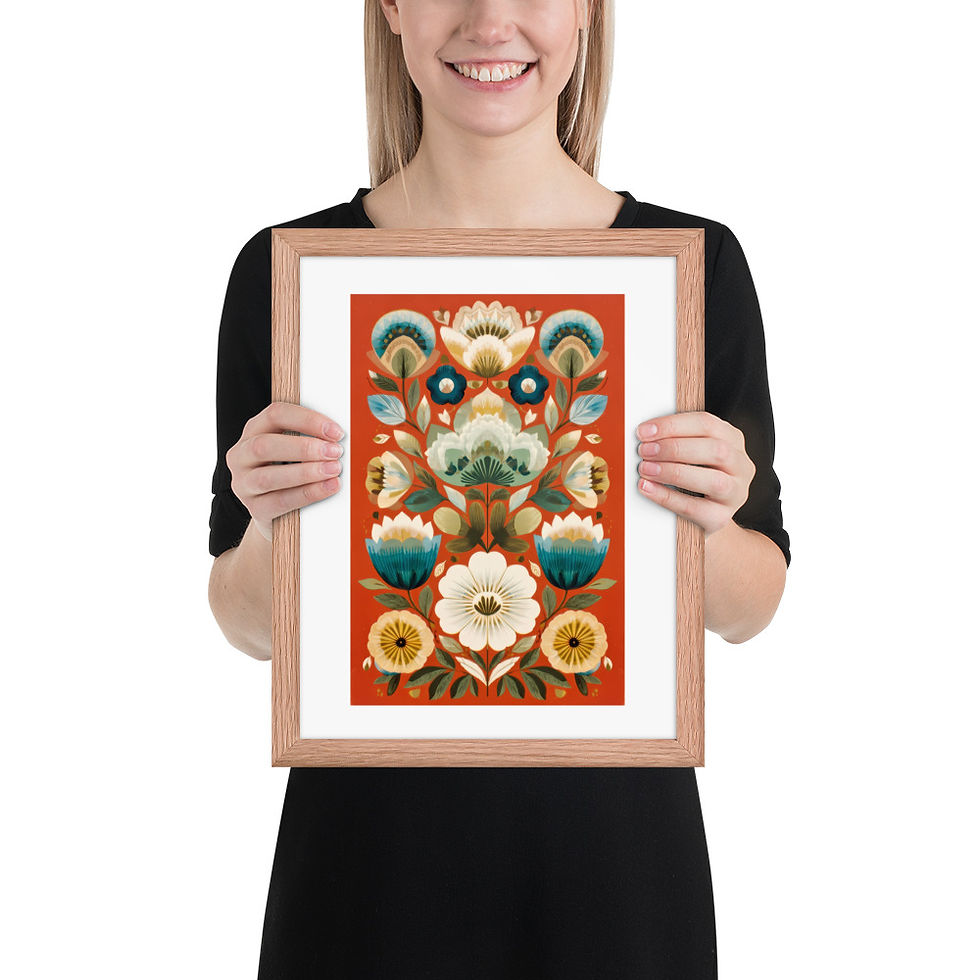 Thumbnail: Scandinavian Botanical Folk Art - Nature-Inspired Wall Decor