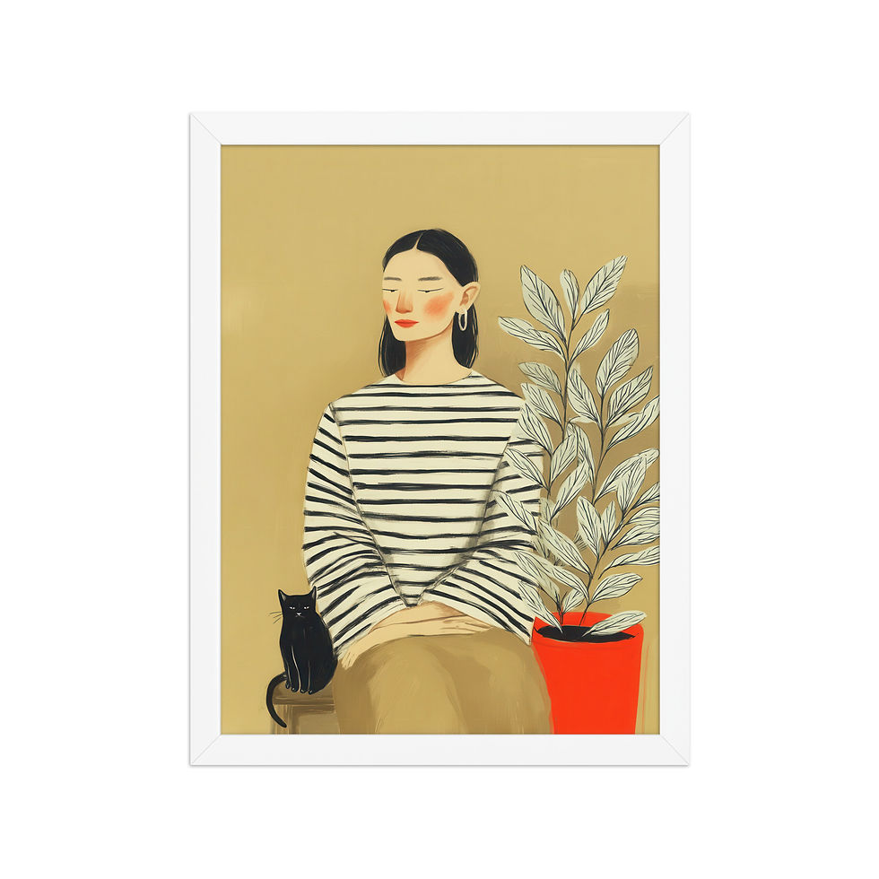 Thumbnail: Woman Portrait Gouache Inspired  Art Print 