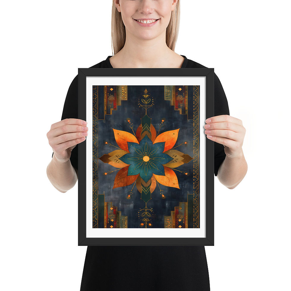 Thumbnail: Framed Geometric Boho Art – Trendy Decor Piece