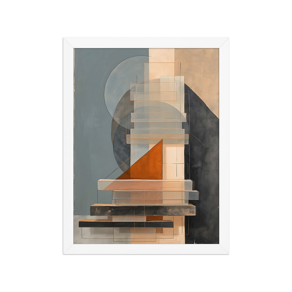Thumbnail: Frameifi Plinths on the Rise Framed Abstract Wall Art, framed poster, framed art, wall art, framed wall art in black frame.