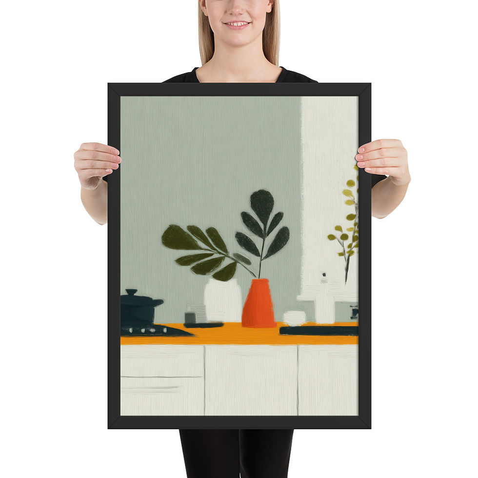 Thumbnail: Framed Kitchen Top Gouache Art for Home