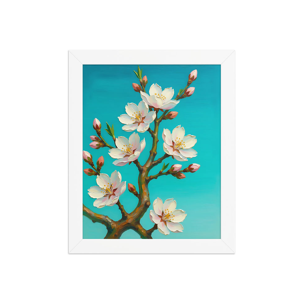 Thumbnail: Blue Almond Blossom Wall Art Print